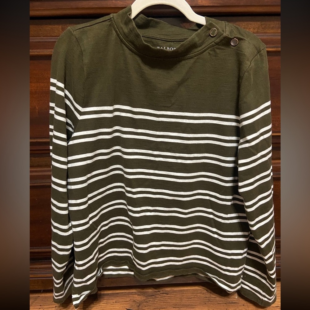 Talbots Olive Green Cotton Top